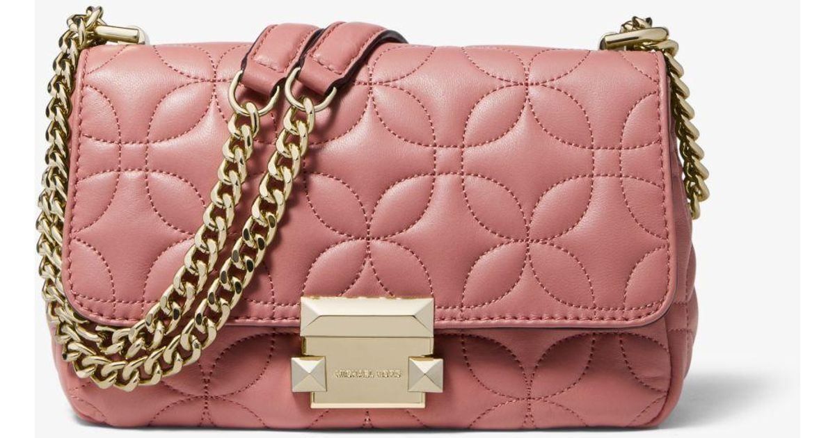 sloan small floral quilted leather shoulder bag