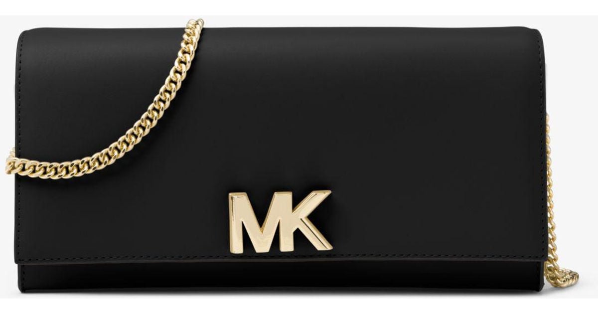mott leather chain wallet mk