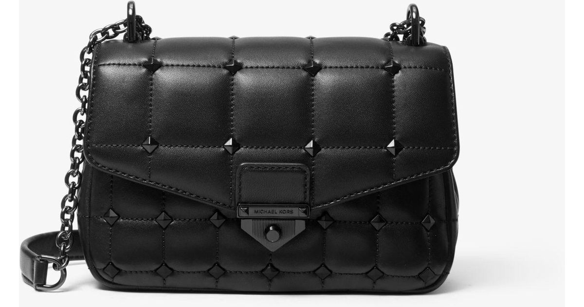 Michael Kors Soho Small Studded Quilted Leather Shoulder Bag in Black | Lyst Canada