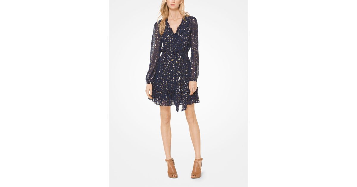 michael kors floral chiffon dress