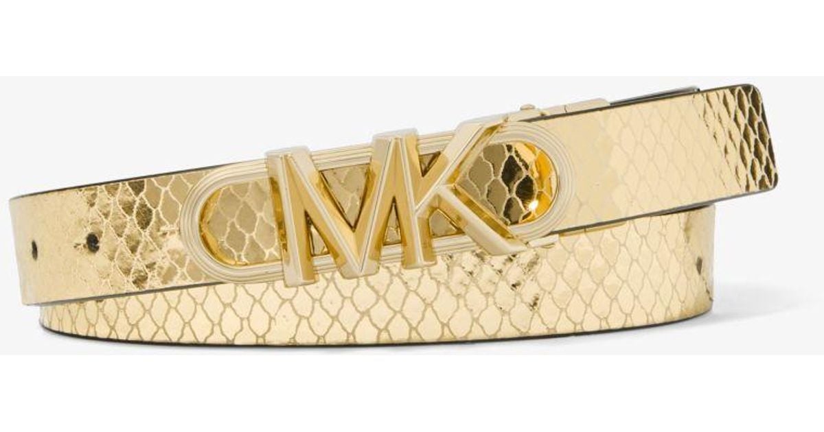 Michael Kors Reversible Empire Signature Logo And Metallic Snake