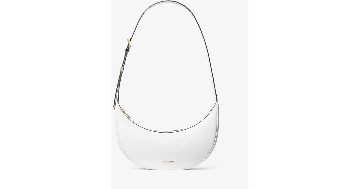 MICHAEL Michael Kors Mk Avra Medium Leather Crossbody Bag in White ...