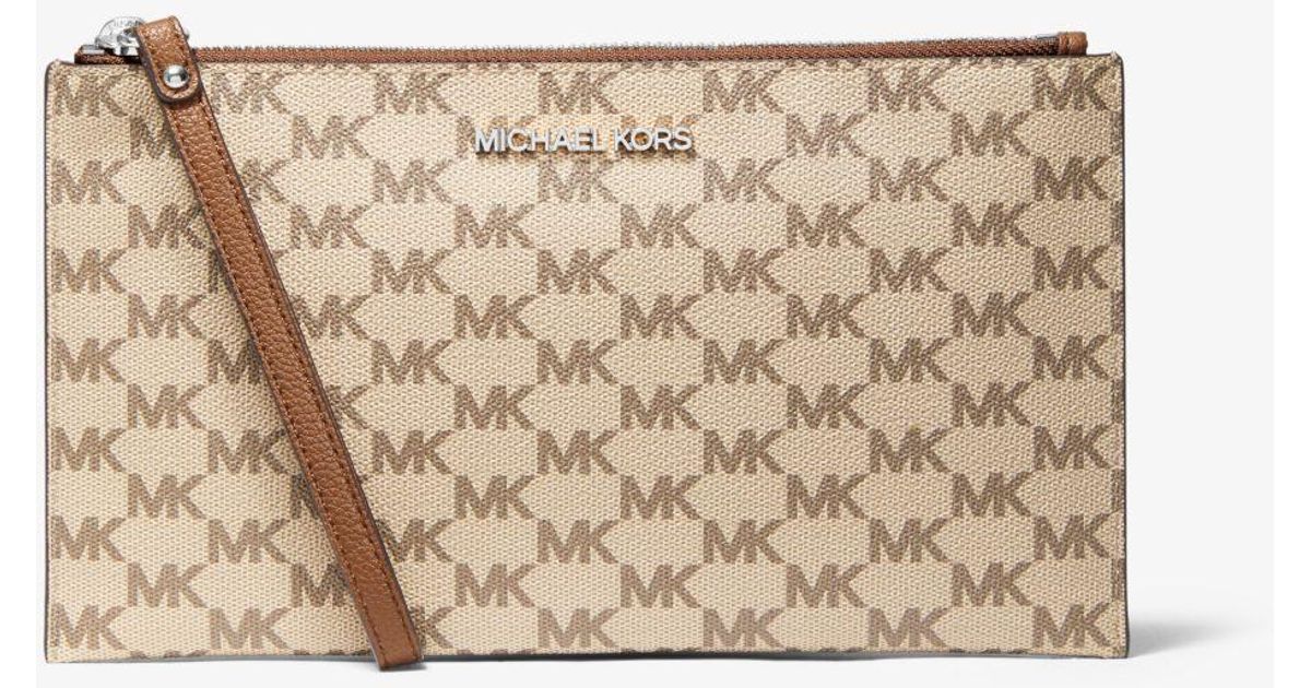 michael kors jet set logo coated canvas pouch