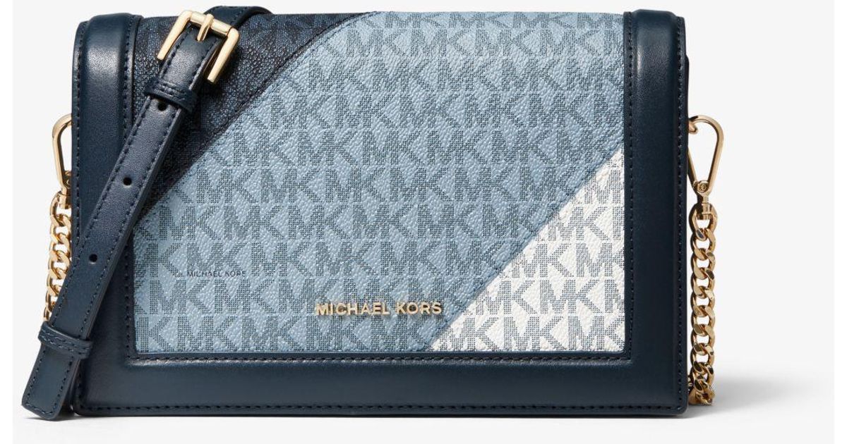 jet set large logo and leather crossbody