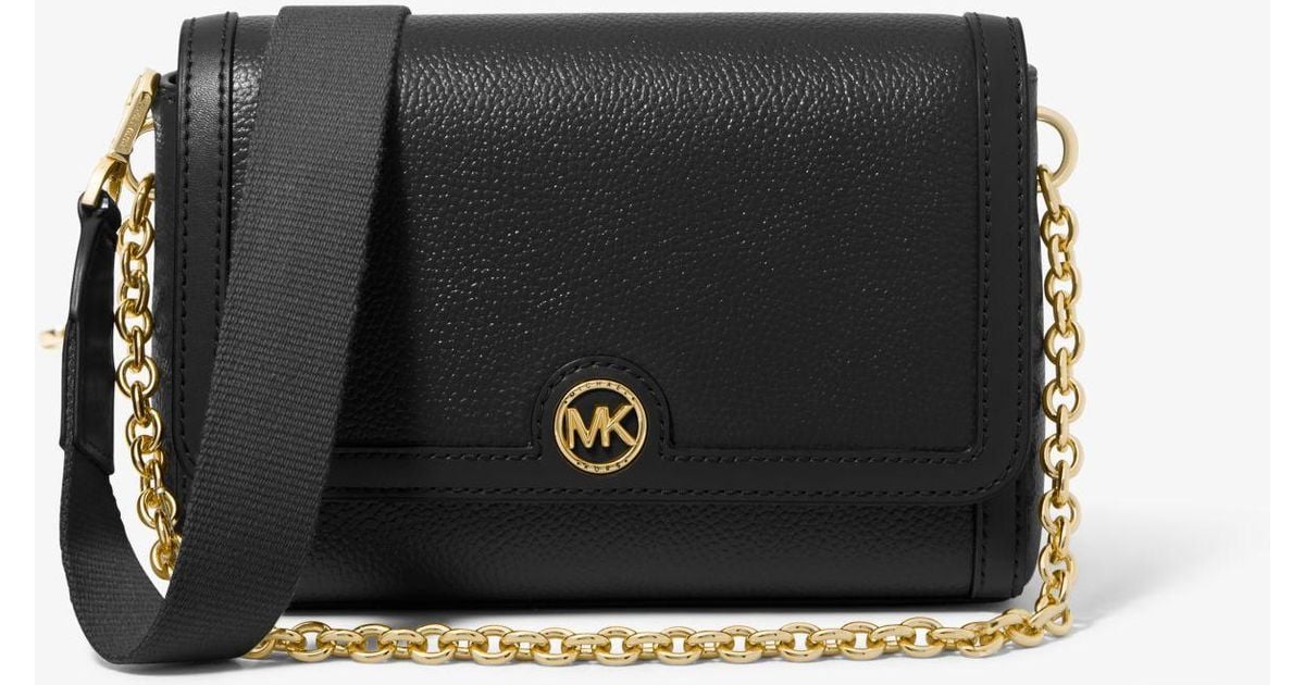 Michael Kors Freya Small Convertible Pebbled Leather Crossbody Bag in