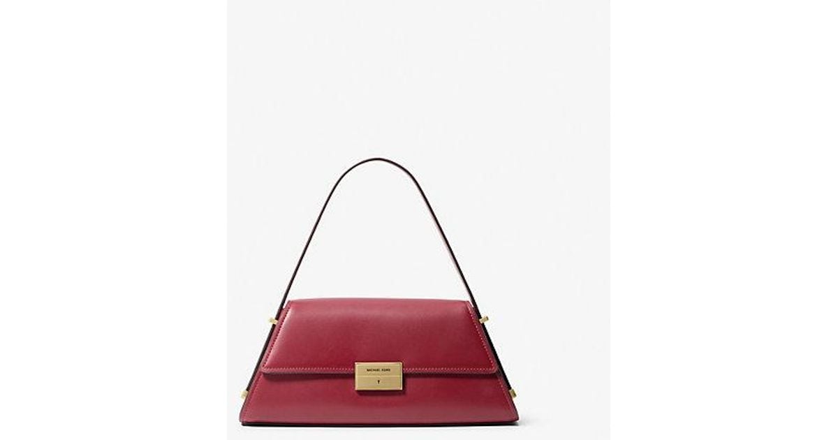Michael Kors Mk Ludlow Medium Leather Shoulder Bag in Red Lyst UK