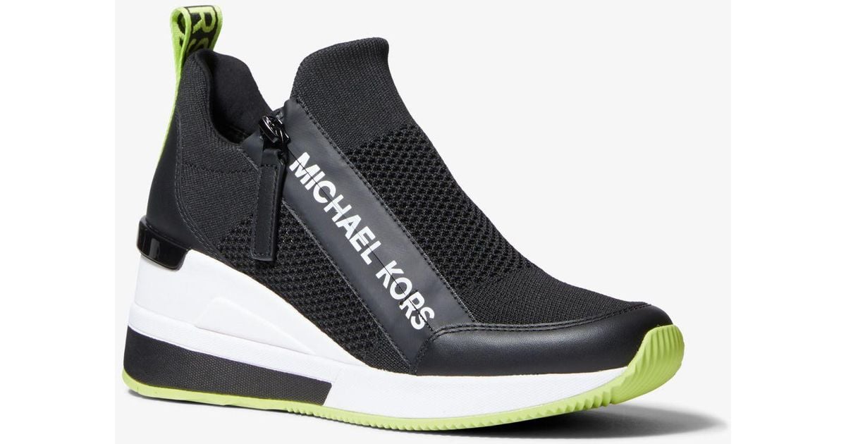 Michael Kors Willis Stretch Knit Trainer in Black Lyst UK