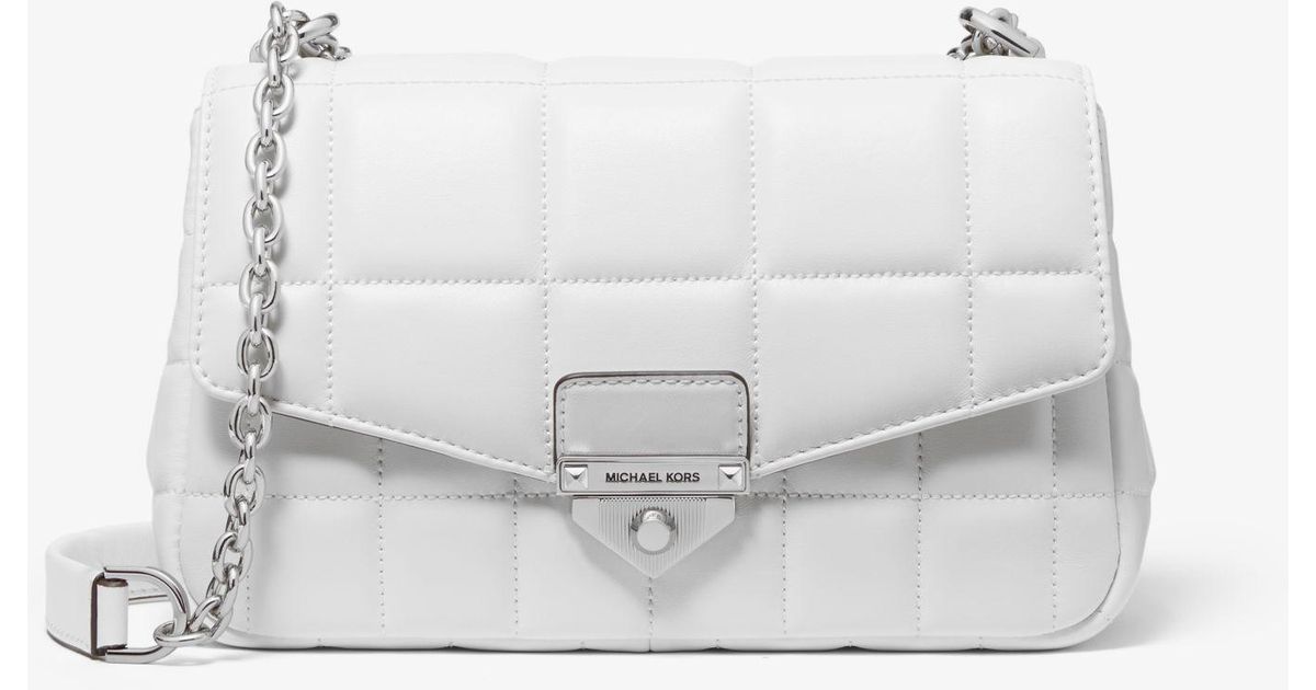 Michael Kors Soho Large Quilted Leather Shoulder Bag in White - Lyst