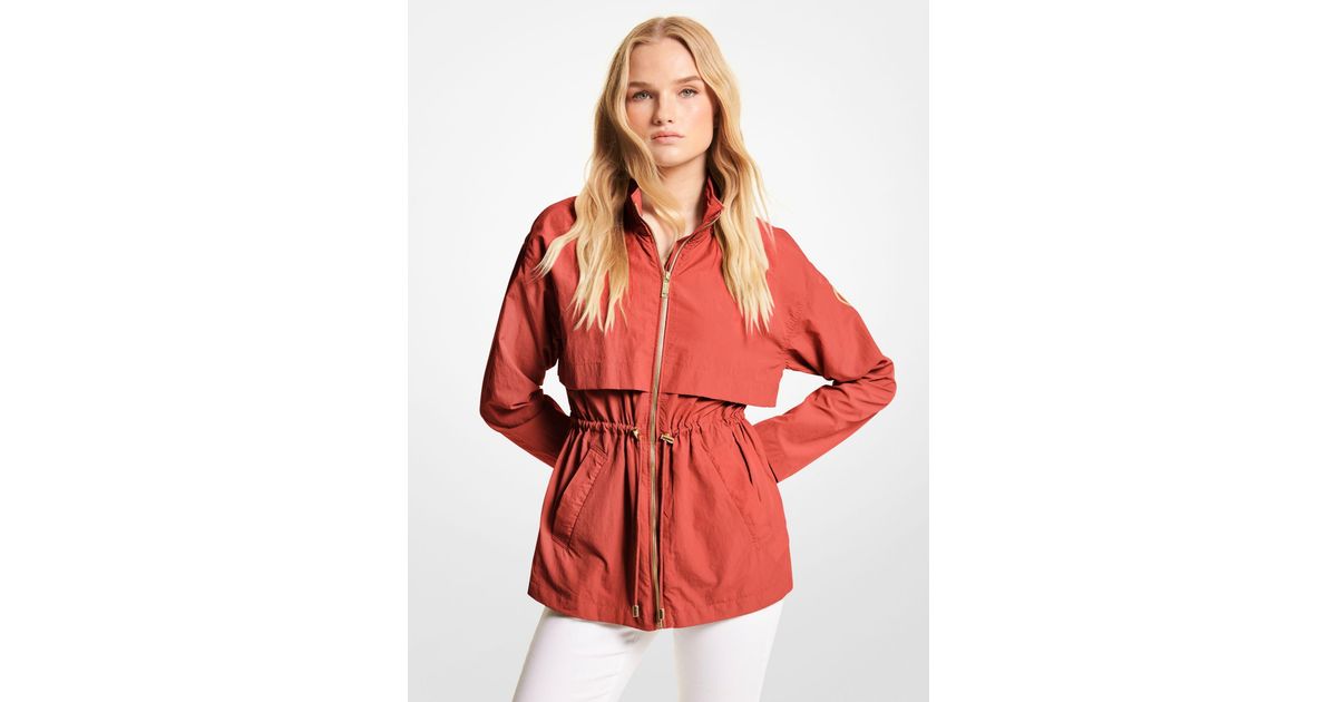 Michael Kors Synthetic Packable Nylon Anorak in Coral (Red) Lyst
