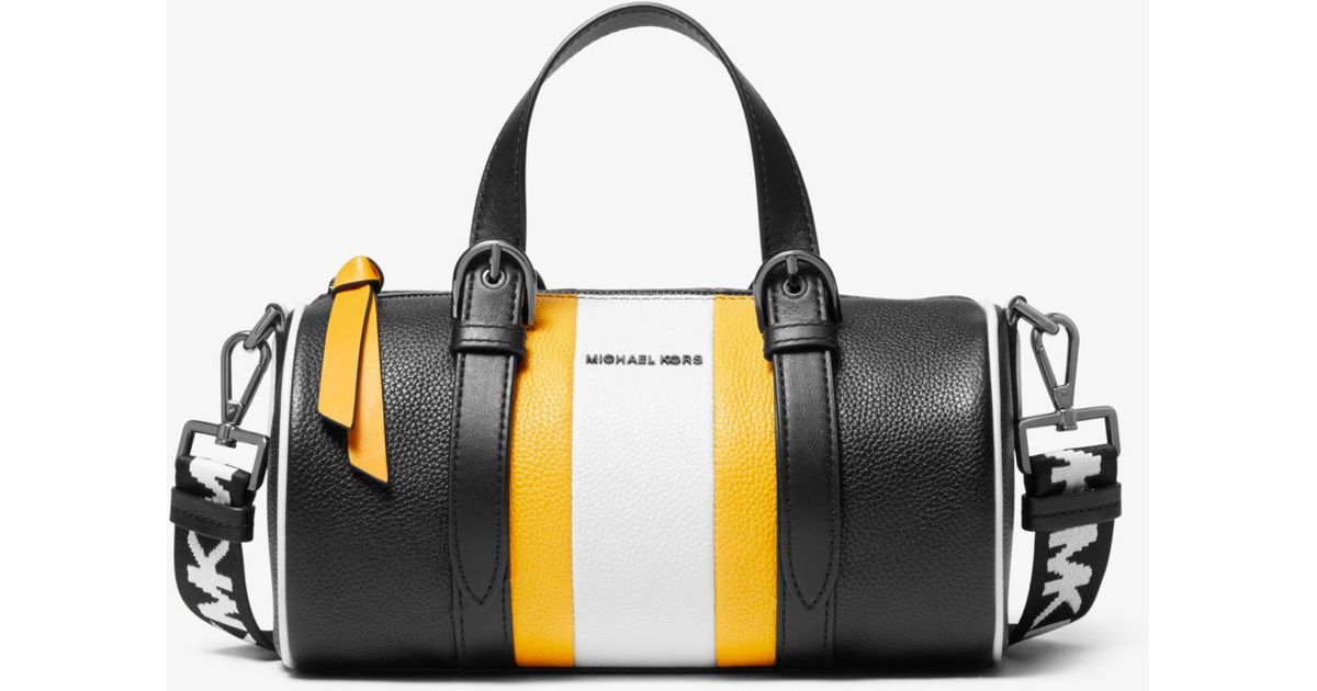 Stanton medium striped pebbled leather barrel bag Clearance