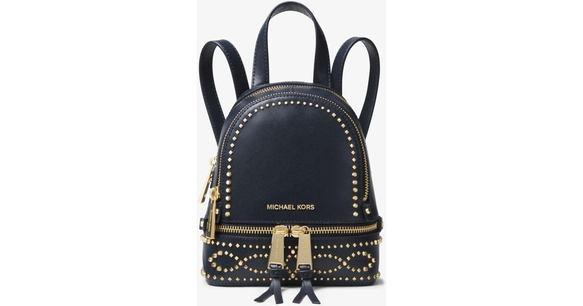 rhea small studded leather backpack