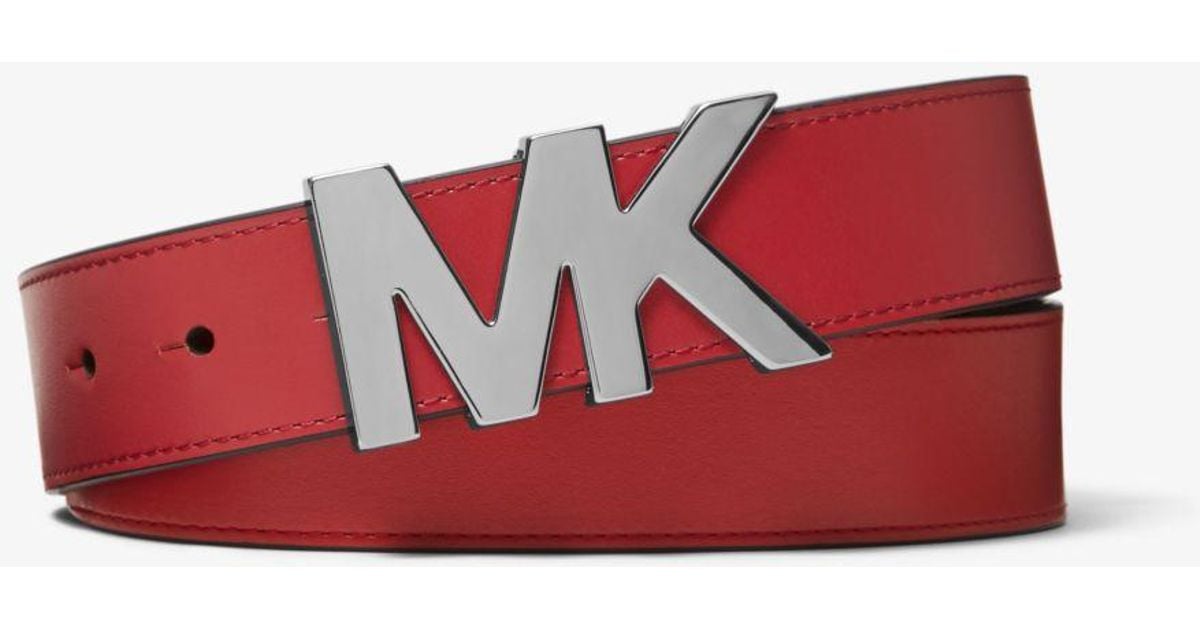 Michael Kors Leather Logo-buckle Belt in Red for Men | Lyst