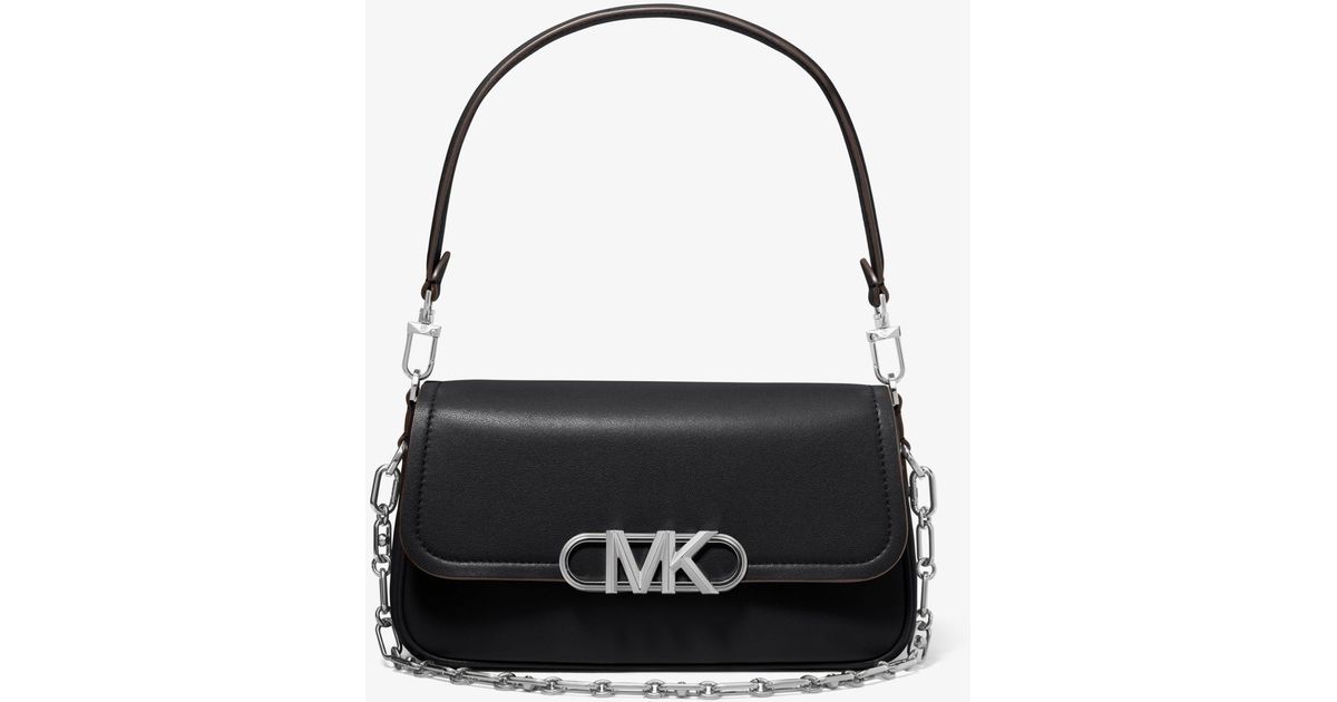 Michael Kors Parker Medium Leather Shoulder Bag in Black Lyst