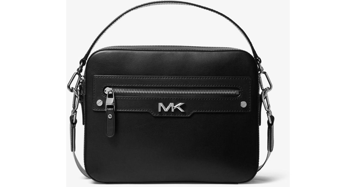 Michael Kors Varick Leather Camera Bag in Black for Men Lyst