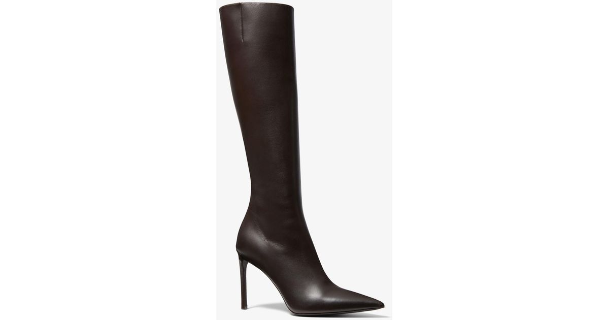 Michael Kors Tatjana Leather Boots in Black Lyst UK