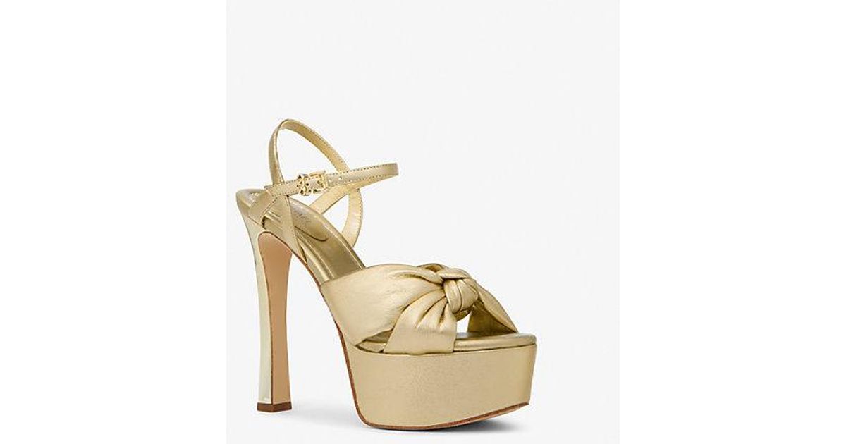 Michael Kors Elena Metallic Leather Platform Sandal Lyst