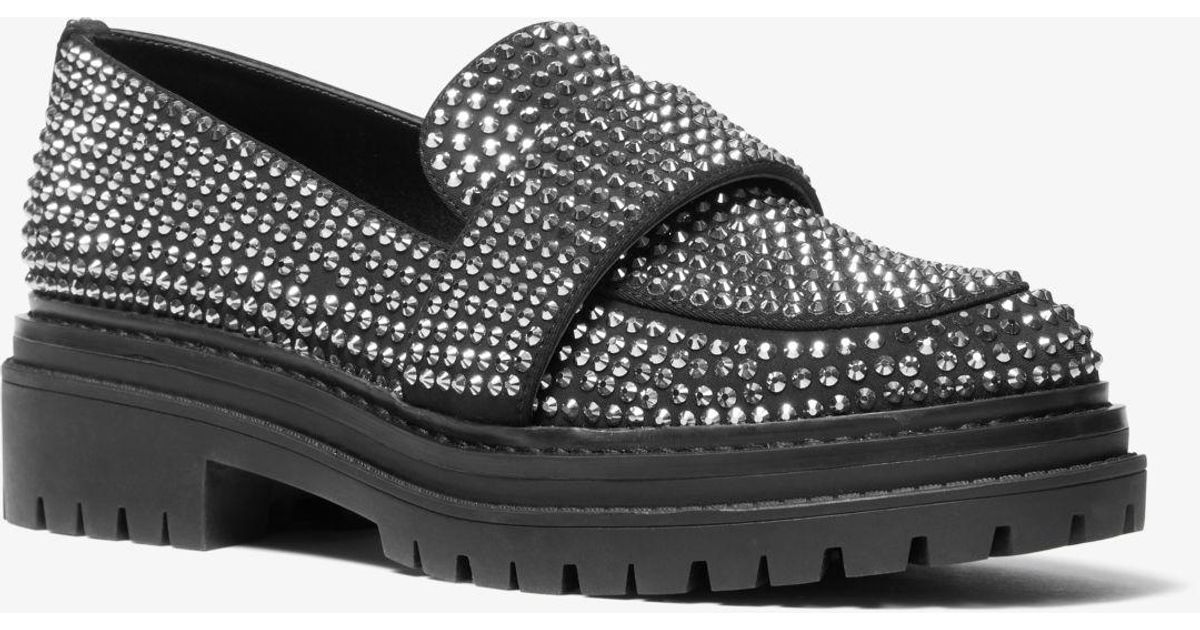 Michael Kors Parker Crystal Embellished Scuba Loafer in Grey Lyst