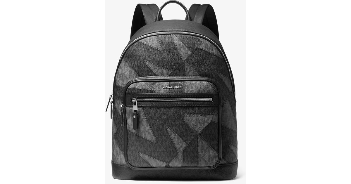Michael Kors Canvas Hudson Two-tone Graphic Logo Backpack in Black for ...