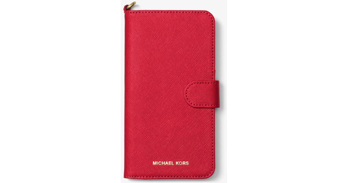 Michael Kors Saffiano Leather Folio Phone Case For Iphone 7 Plus in Bright  Red (Red) - Lyst