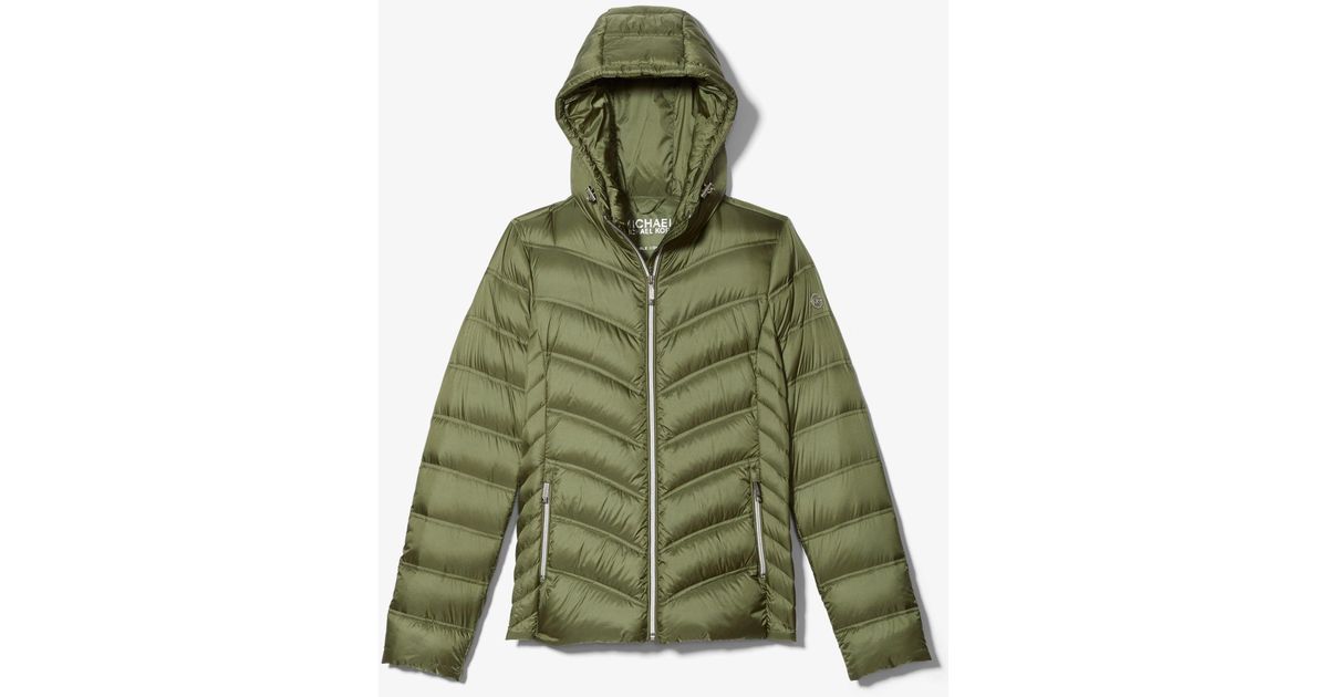 quilted nylon packable puffer jacket