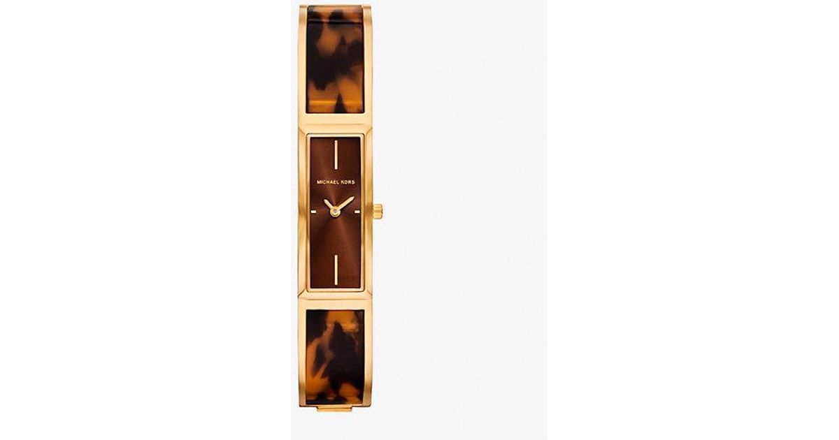 MICHAEL KORS acetate tortoiseshell rectangular watch Michael Kors Rectangle Wristwatches for sale | eBay main image 3