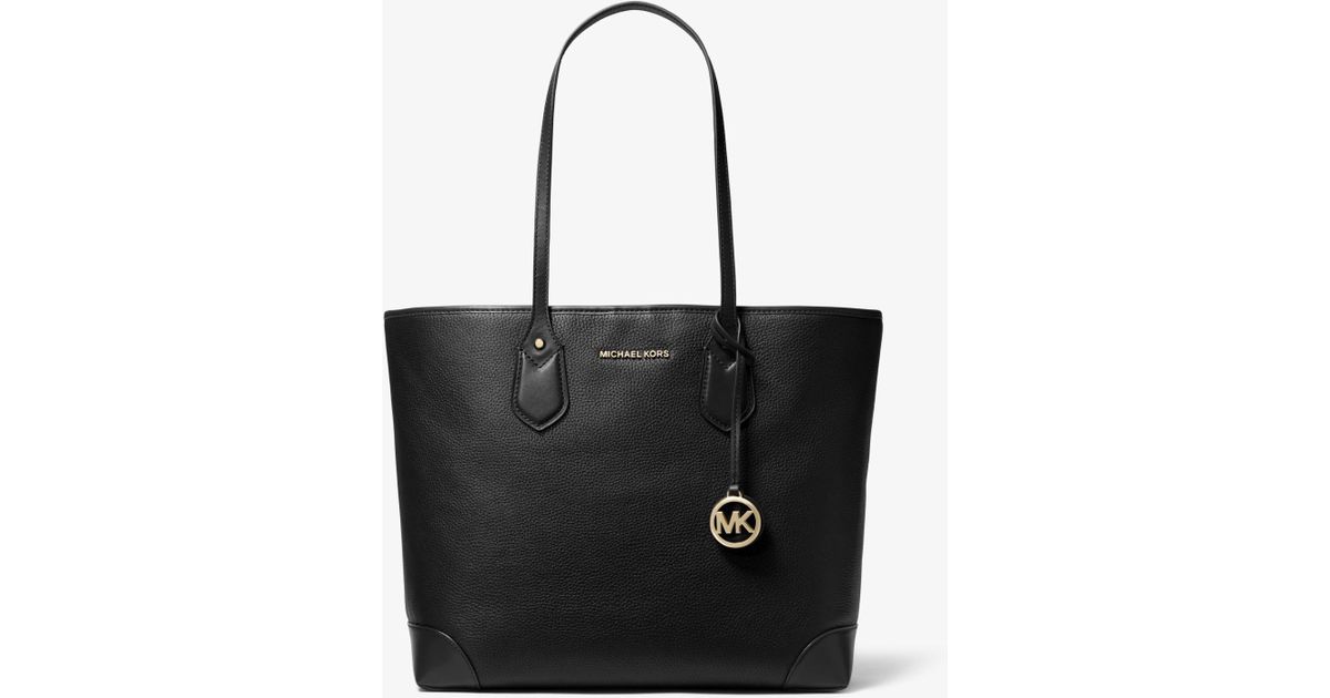 Michael Kors Eva Large Pebbled Leather Tote Bag In Black Lyst - Large Black Leather Tote Michael Kors Eva Large Pebbled Leather Tote Bag In Black Lyst - Large Black Leather Tote