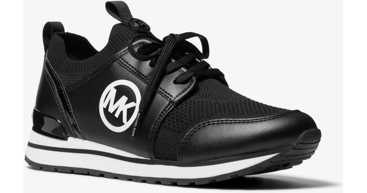 Michael Kors Dash Stretch Knit And Faux Patent Leather Trainer Lyst UK