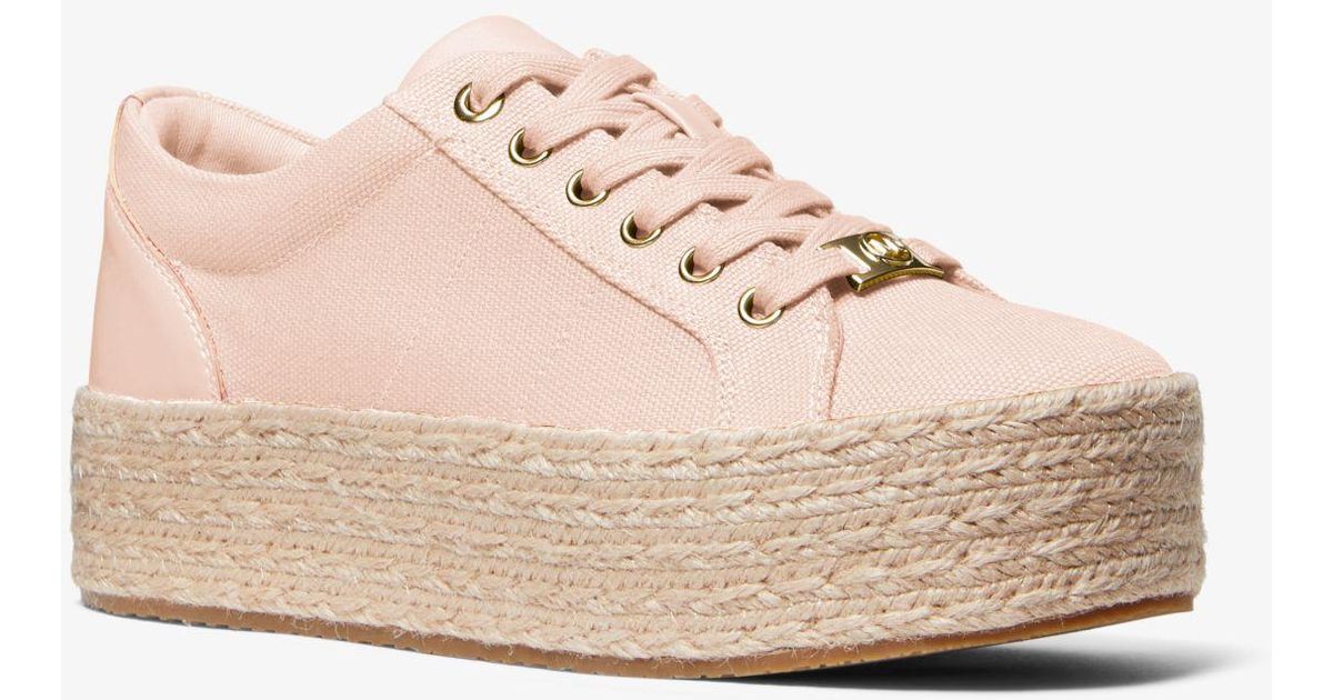 michael michael kors libby cotton canvas platform sneaker