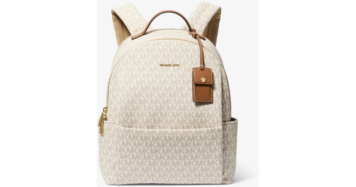 Michael Kors Beige/Tan Signature MK Small Backpack- used once Michael kors Backpack | Mercari main image 2