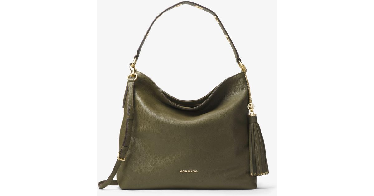 mk brooklyn large leather shoulder bag