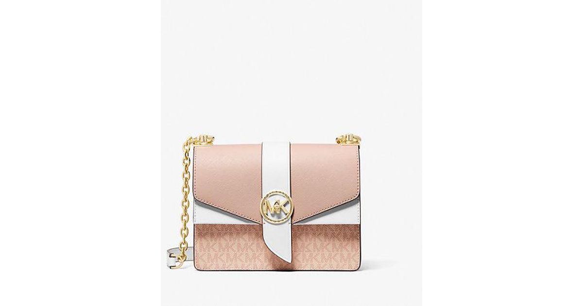 MICHAEL KORS MKロゴポーチ Michael Kors Greenwich Small Color-Block Logo and Saffiano