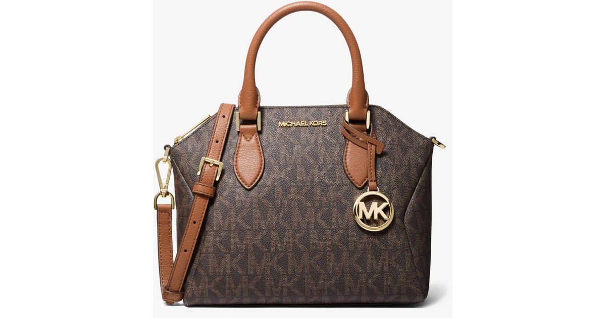 Michael Kors Coraline Medium Logo Messenger Bag in Brown Lyst