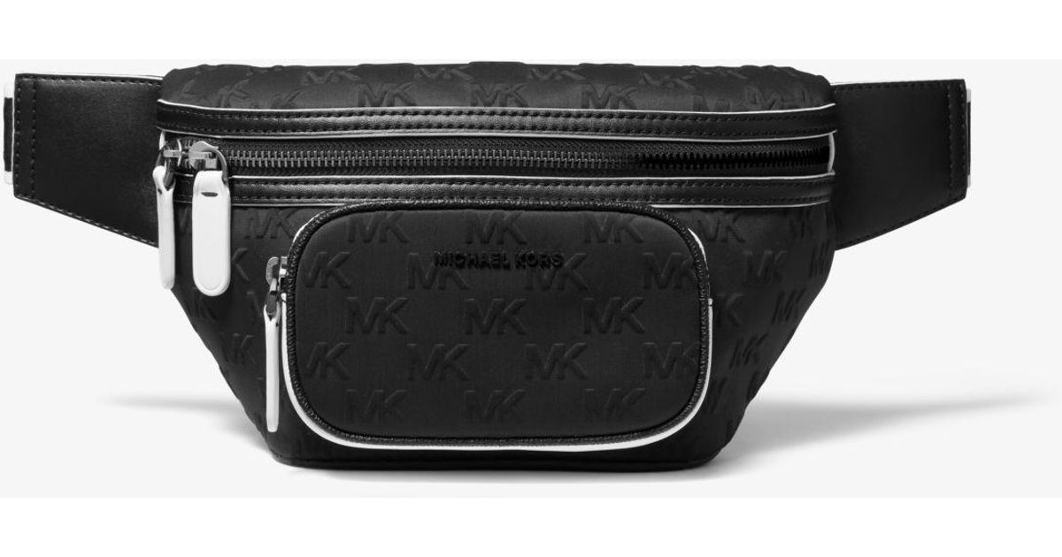 Michael Kors Hudson Logo Embossed Scuba Sling Pack in Black for Men Lyst