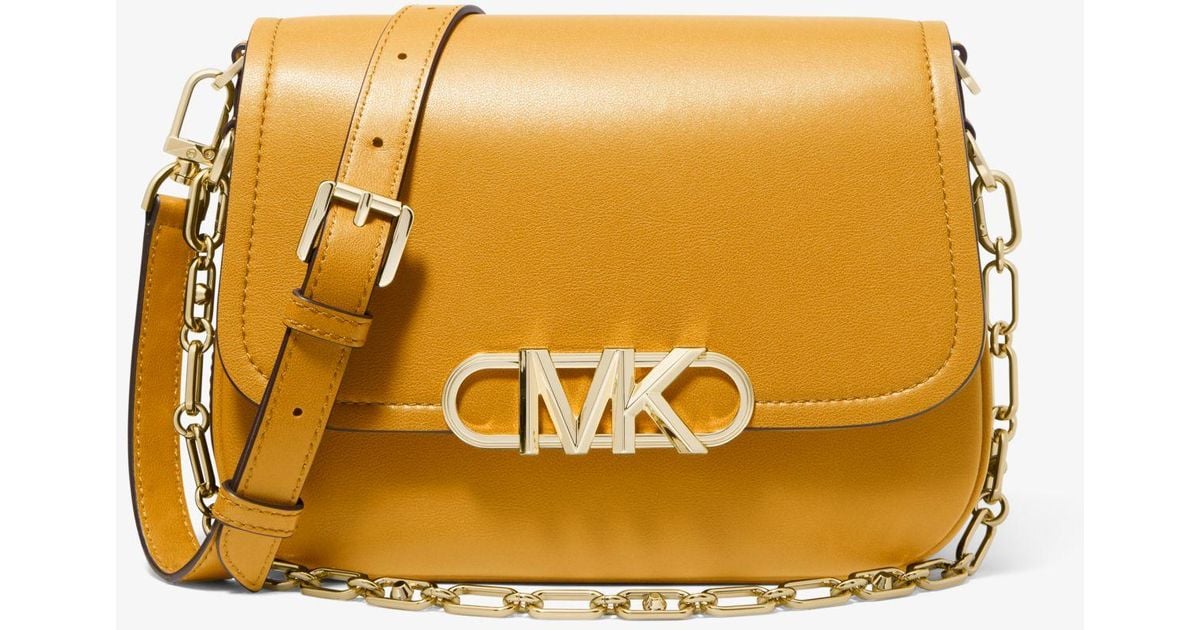 Michael Kors Parker Medium Leather Messenger Bag in Orange Lyst Canada