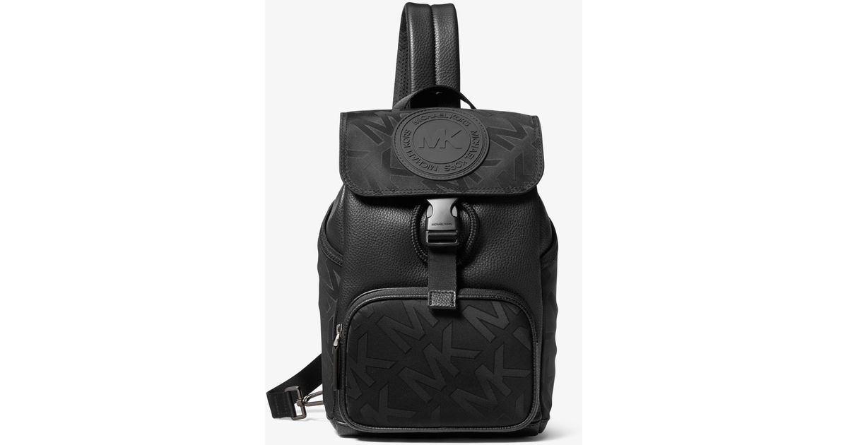 Michael Kors Kent Logo Jacquard Nylon Sling Pack in Black for Men