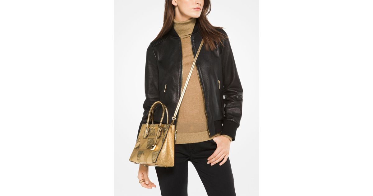 michael kors perforated leather jacket