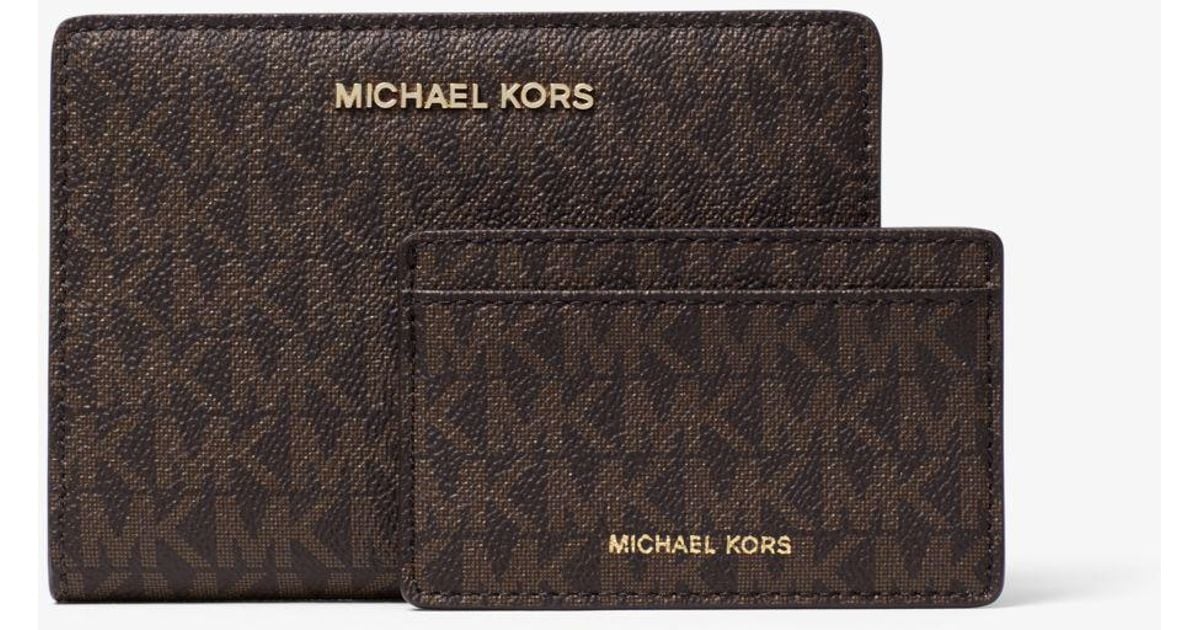 michael michael kors logo slim wallet