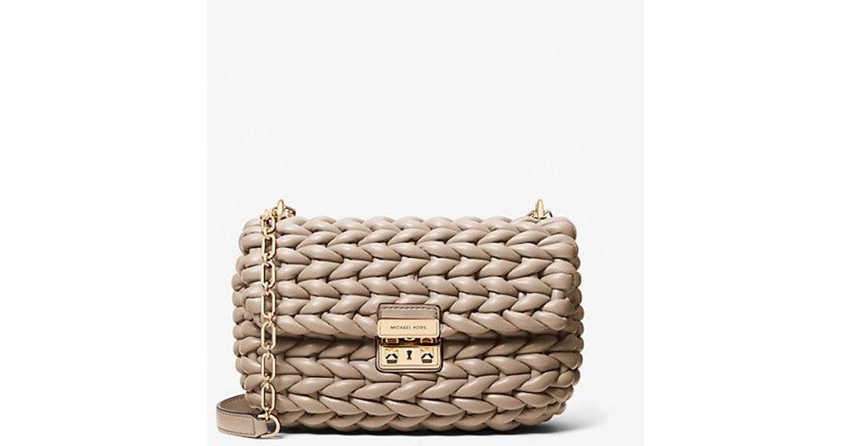 【MICHAEL KORS】Tribeca Large Hand-Braided Shoulder Bag Michael Kors Tribeca Large Hand-Braided Shoulder Bag in