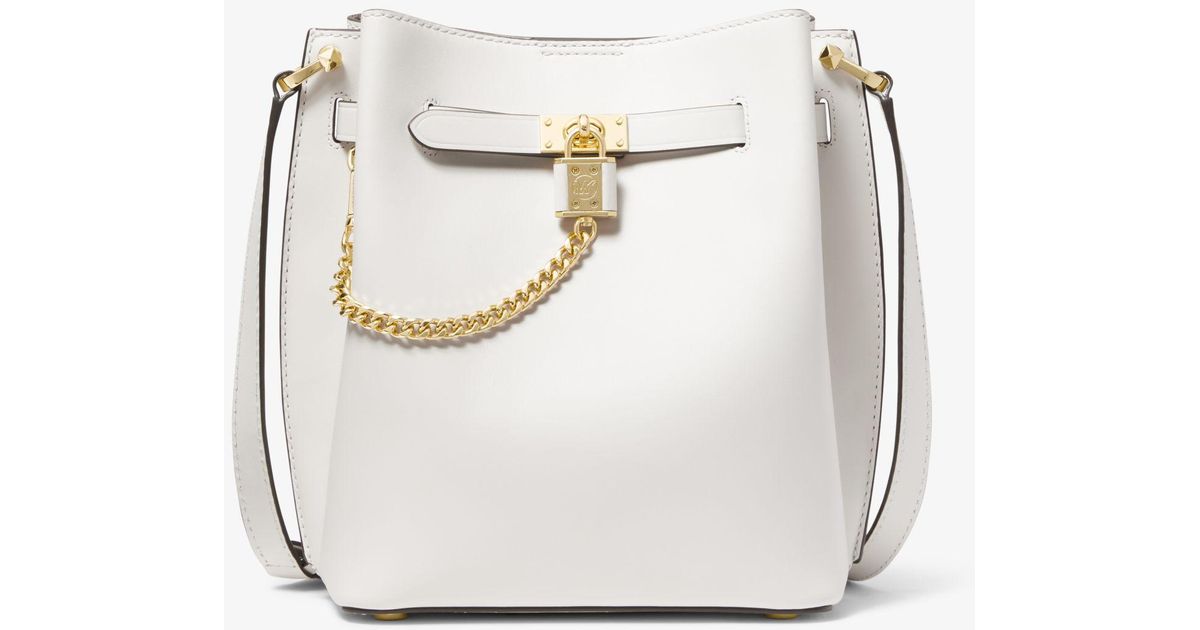 Michael Kors Hamilton Legacy Medium Leather Messenger Bag in White Lyst