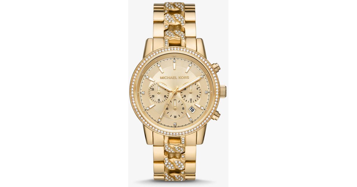 Ritz pave gold tone watch best sale