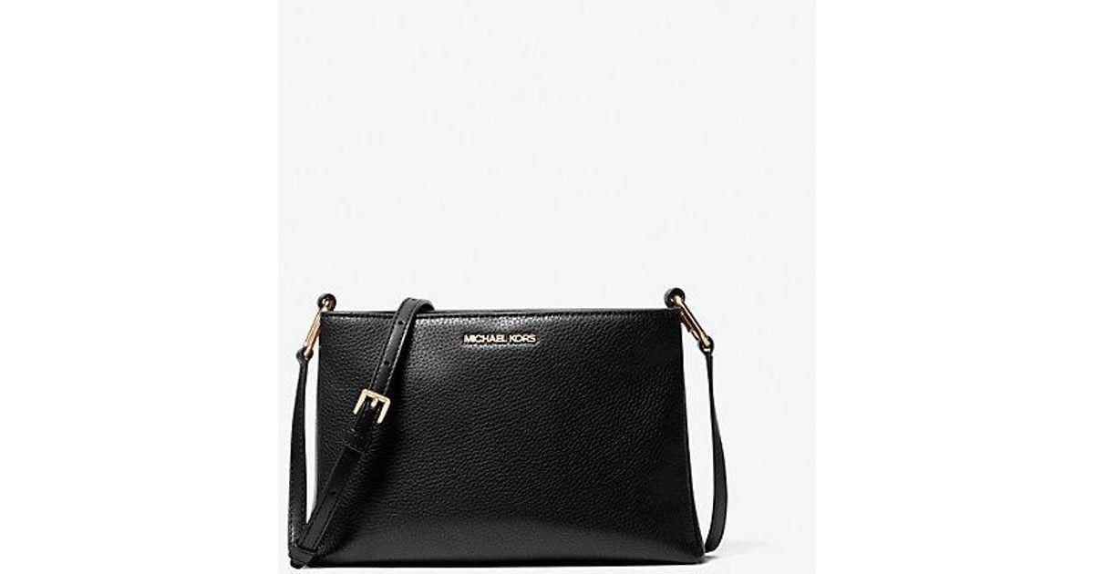 Michael Kors Outlet Trisha Medium Pebbled Leather Crossbody Bag in Black Lyst UK