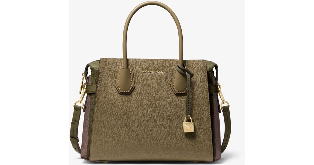 mercer medium pebbled leather belted satchel