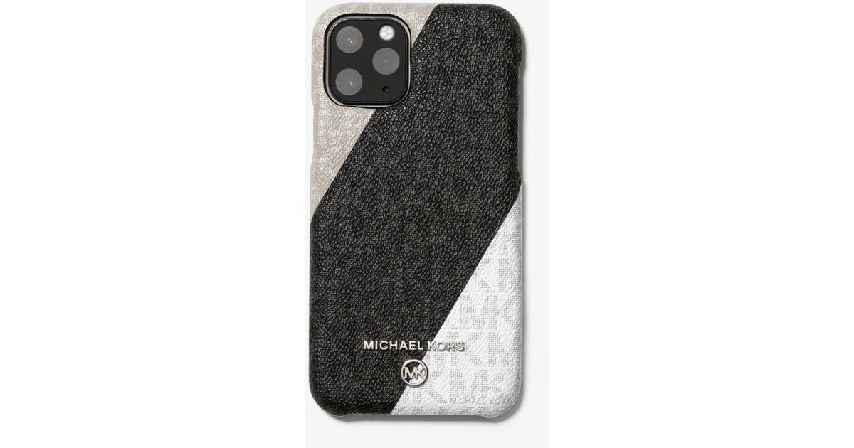 Michael Kors Canvas Color-block Logo Phone Cover For Iphone 11 Pro in White  Combo (Black) - Lyst