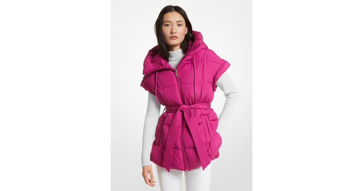MICHAEL Michael Kors Mk Quilted Puffer Vest in Pink Lyst UK