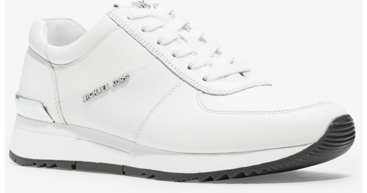 Michael Kors Allie Leather Sneaker in White - Lyst
