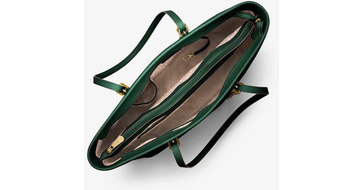 MICHAEL Michael Kors Jet Set Large Saffiano Leather Top-Zip Tote Bag  (Coral): : Fashion