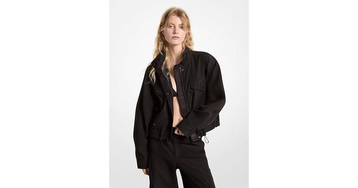 Michael Kors Mk Logo Tape Woven Anorak in Black Lyst UK