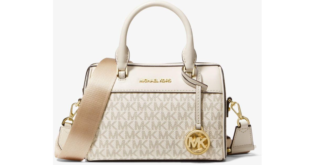 Michael Kors Jet Set Travel Small Logo And Faux Leather Duffle ...
