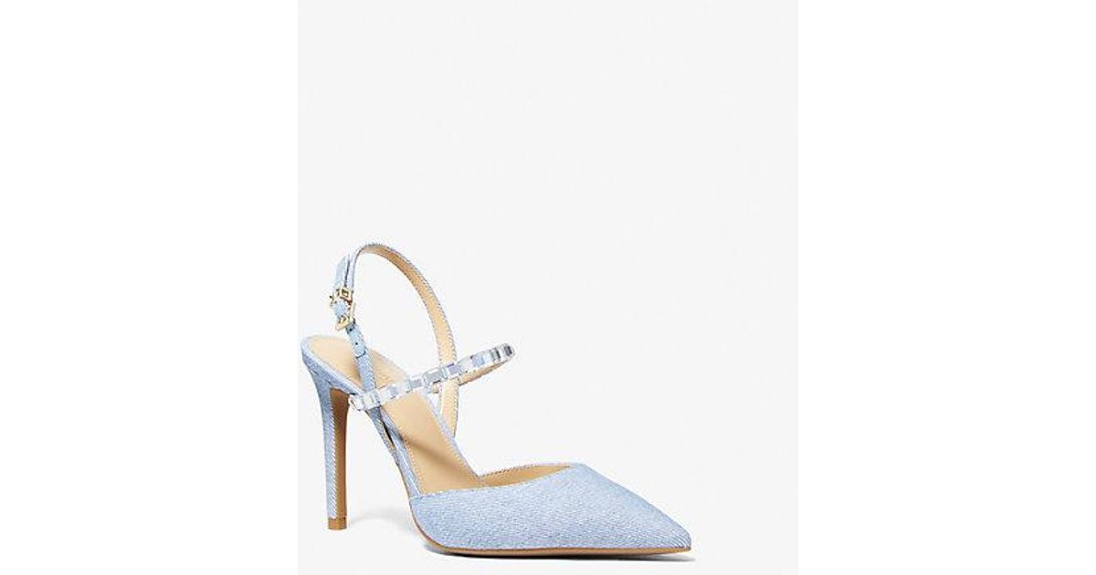 MICHAEL Michael Kors Mk Ava Flex Embellished Denim Pump in White Lyst UK