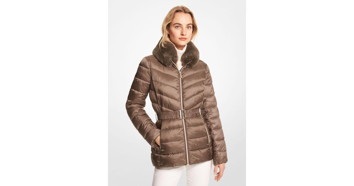 quilted nylon packable puffer jacket
